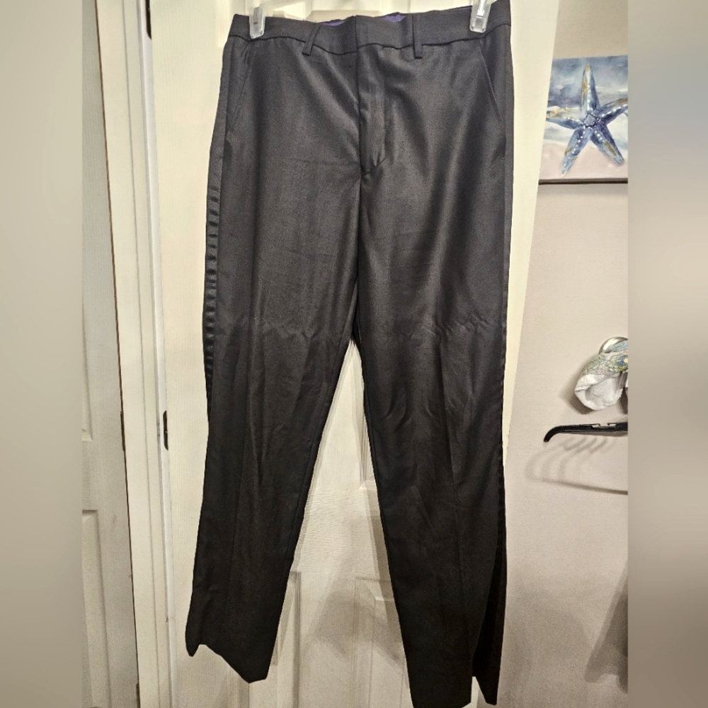 Vinci mens black dress pants zegna 30R 30W  NWT